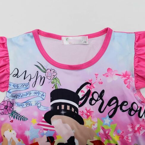 Music Singer Princess Dress Cartoon Short Sleeve Casual Dresses Fashion Singer Fans Costume for Kids Girls Toddler in Kuwait