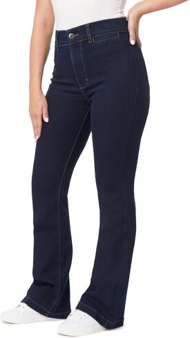 kensie Jeans Women's High-Rise Welt Flare 32-Inch Inseam, Size 0-14 in Saudi Arabia