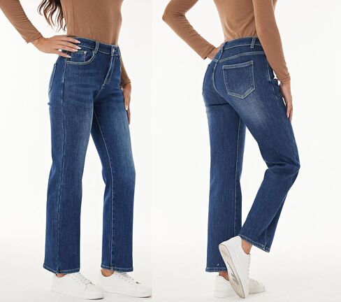 Yehopere Women's Fleece Lined Jeans Straight Leg Denim Winter Sherpa Fleece Lined Jean in Saudi Arabia