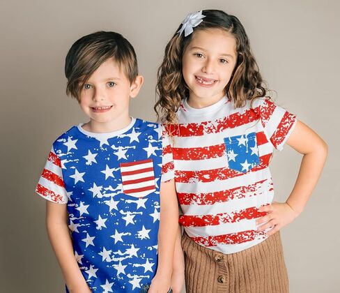 American Flag Shirt for Toddler Boy Girl 4th of July T-Shirt Kids Patriotic Tees Tops in Saudi Arabia
