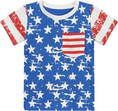 American Flag Shirt for Toddler Boy Girl 4th of July T-Shirt Kids Patriotic Tees Tops in Saudi Arabia