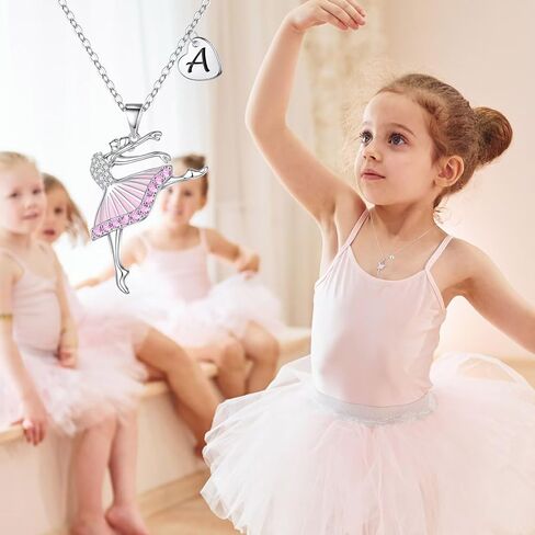 فيجويبرو هدايا حفلات الرقص للبنات، قلادة راقصة الباليه هدايا للبنات، مجوهرات بالحرف الاول من A-Z بدلاية باليه هدايا عيد ميلاد للبنات والابنة وابنة الاخت in Kuwait