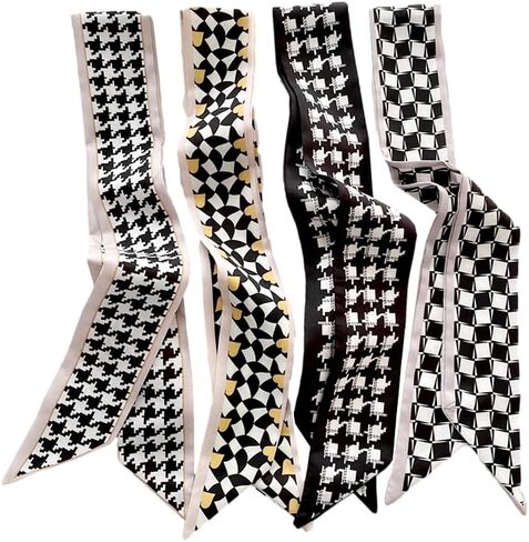 4 Pack Purse Scarf for Bags Silk Head Scarf for Hair Handbag Women Scarfs Band Hair Neck Scarves Fashion Gifts,39 in Kuwait