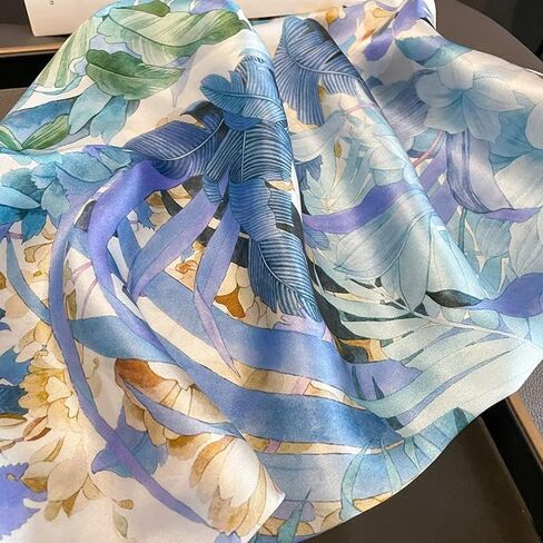 100% Pure Mulberry Silk Scarfs 27"x27" Square Scarf Women Neckerchief Headscarf hair scarf bandana Gift Packed in Saudi Arabia