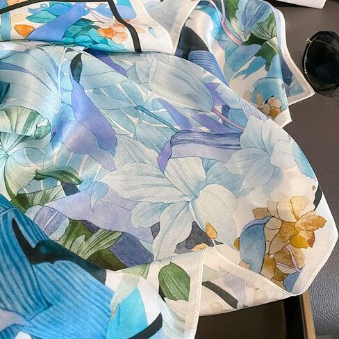 100% Pure Mulberry Silk Scarfs 27"x27" Square Scarf Women Neckerchief Headscarf hair scarf bandana Gift Packed in Saudi Arabia