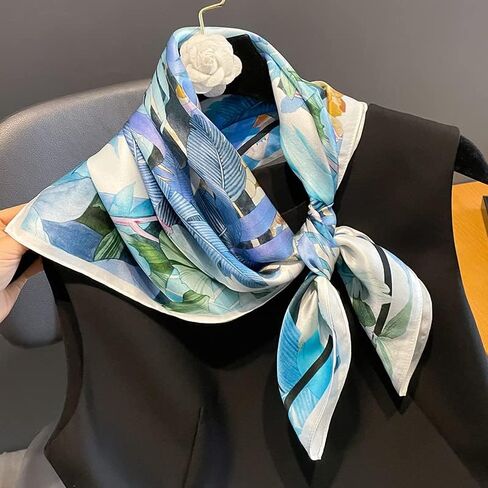 100% Pure Mulberry Silk Scarfs 27"x27" Square Scarf Women Neckerchief Headscarf hair scarf bandana Gift Packed in Saudi Arabia