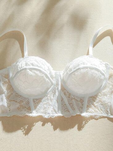 Verdusa Women's 2 Piece Outfits Contrast Low Rise Lace Underwire Lingerie Set in Saudi Arabia