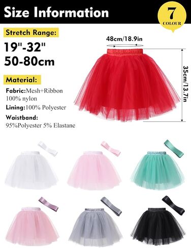 DGSHIRLDJO 7 Layers Girls Tutu Skirts, Puffy Tulle Ballet Tutu Skirt for Toddler Girls 3-10 Years Birthday/Daily Wear/Costume in Saudi Arabia