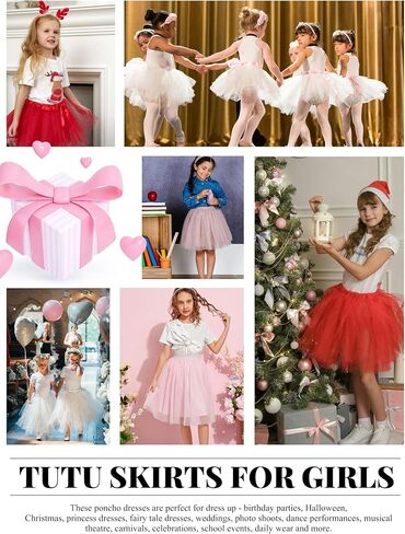 DGSHIRLDJO 7 Layers Girls Tutu Skirts, Puffy Tulle Ballet Tutu Skirt for Toddler Girls 3-10 Years Birthday/Daily Wear/Costume in Saudi Arabia