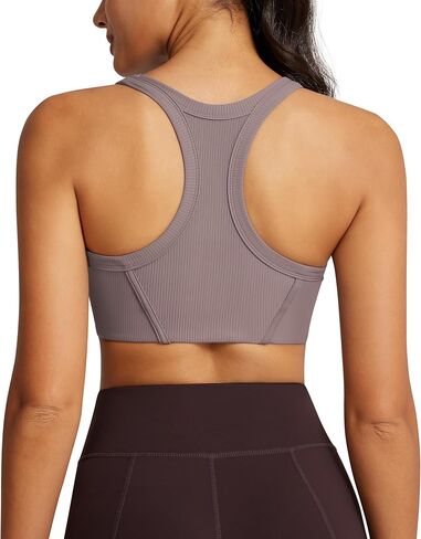 حمالة صدر رياضية للسيدات من AVGO بتصميم Racerback، ملابس رياضية مضلعة مع حمالة صدر مدمجة، ملابس علوية للتمرين برقبة عالية in Kuwait