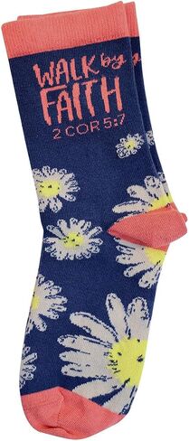 جوارب Bless My Sole Adult Walk من Faith Socks، أزرق/مرجاني، مقاس واحد يناسب الجميع in Saudi Arabia