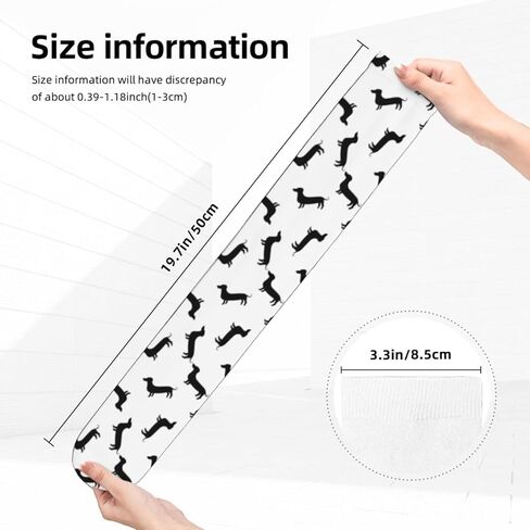 chegna Dachshund Weiner Dog Pattern Compression Socks for Women & Men Circulation 15-20 mmHg is Best Support for Athletic Running Cycling, White, One Size, 10463, White, One size in Kuwait