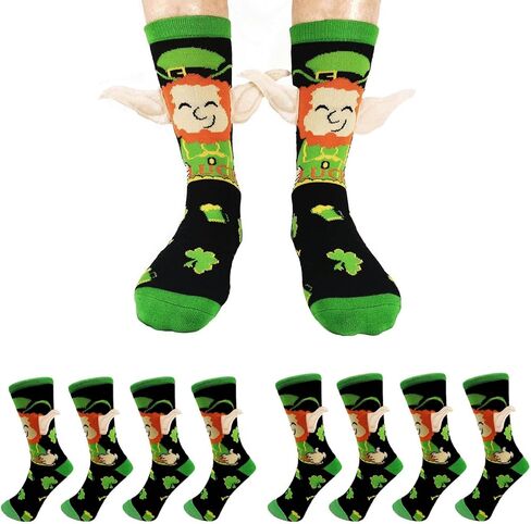 جوارب عيد القديس باتريك من ايلودي او، جوارب ايرلندية مع اذنين، جوارب لاكي نوفيلتي للرجال والنساء in Kuwait