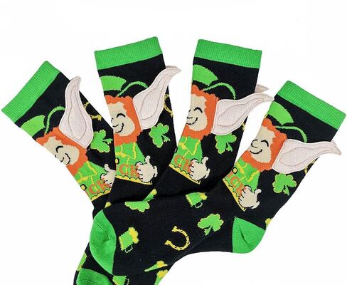 جوارب عيد القديس باتريك من ايلودي او، جوارب ايرلندية مع اذنين، جوارب لاكي نوفيلتي للرجال والنساء in Kuwait