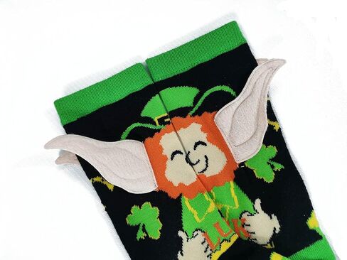 جوارب عيد القديس باتريك من ايلودي او، جوارب ايرلندية مع اذنين، جوارب لاكي نوفيلتي للرجال والنساء in Kuwait
