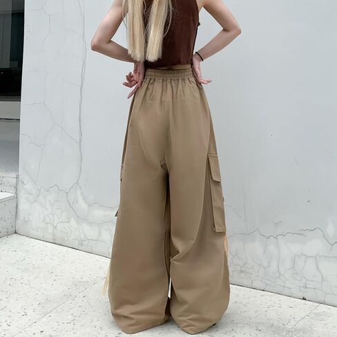 سراويل نسائية فضفاضة من طراز Goth Harajuku ملابس غير رسمية Y2K مع جيوب in Saudi Arabia