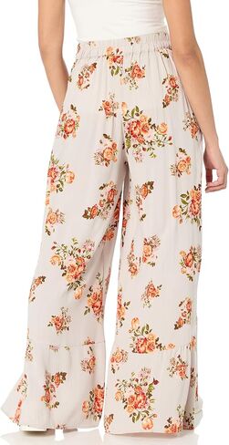 Angie Women's Floral Ruffle Wrap Pant with Slits in Saudi Arabia