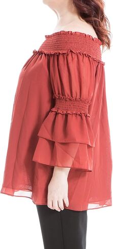 Max Studio Women's Plus Size Off Shoulder Tier Sleeve Top in Saudi Arabia