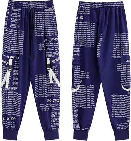 XYXIONGMAO Men's Japanese Purple Casual Tactical Joggers Hip Hop Trousers Streetwear Techwear Sweatpants Cargo Pants for Men in Saudi Arabia