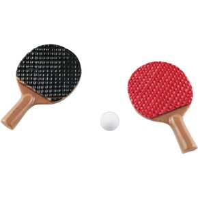 TAODAN 3IN1 1/12 Mini Table Tennis Racket with Ball Simulation Furniture Ping-Pong Toys Doll House Decoration (2 x Rackets, 1 x Balls)