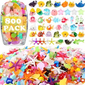 800 Pcs Mini Resin Animals Figures Bulk Miniature Toys Garden Accessories for Pranks Hide Party Gift Duck Tiny Resin Toys for Crafts Micro Landscape Plant Pots Dollhouse(Classic)