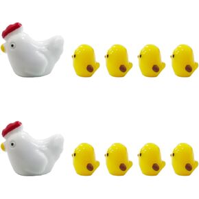 10Pcs Cute Mini Chickens Car Rearview Mirror Car Accessories, Adorable Little Chicks Car Dashboard Decoration for Car Mirror Interior Ornaments, Home Decor, Funny Gifts (Chicken)