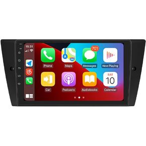 for BMW 3 Series E90 E91 E92 E93 Radio 2005-2011 Wireless CarPlay & Android Auto 9 Inch Touchscreen Android Head Unit Car Stereo with GPS Navigation Free Backup Camera