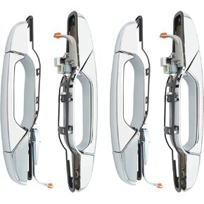 Exterior Door Handles fit Chevy Silverado GMC Sierra Cadillac 2007 2008 2009 2010 2011 2012 2013 2014, Black, 4 pcs