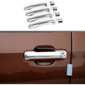Korlot Exterior Side Door Handles Cover Trim Accessories for 2007-2021 Toyota Tundra (Chrome)