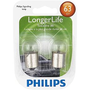 Philips Automotive Lighting 63 LongerLife Miniature Bulb, 2 Pack,63LLB2