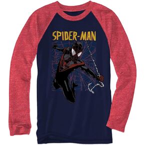 Marvel Boys Comics Spiderman T-Shirt - Spiderman, The Avengers, and Hulk Long Sleeve Raglan Shirt