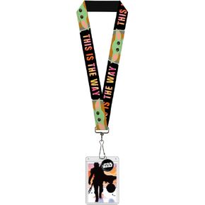 Buckle-Down Star Wars Lanyard, Badge Holder Charm, Star Wars The Child Chibi Pod Pose This Is The Way, Elastic