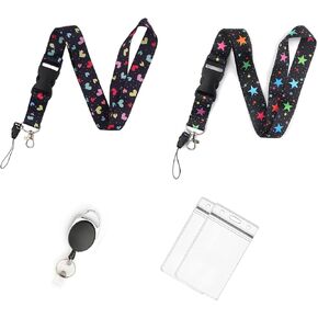 Cute Neck Breakaway Lanyard for Key,Keys,ID badges Card Holder,Phone,Wallet, Cool Retractable Key Keychain Badge Holder Lanyards for Women, Men, Teacher,Kids,Space Astronaut Astros Equation