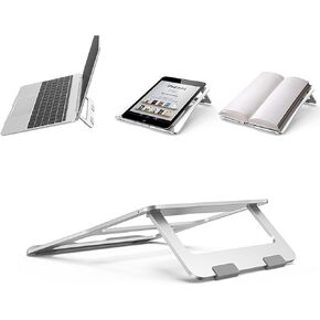 Laptop Stand Travel, Aluminum Portable Foldable Support Stand for 12-17" Laptops and Tablets (Silver)