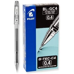 Pilot G-Tec-C Black Ultra Fine 0.4mm - 12 Pack Gel Pen - PGTC4-BLK