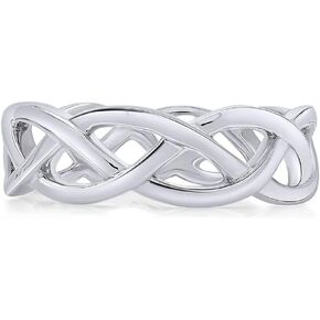 AFFY Celtic Knot Eternity Engagement Wedding Band Ring For Women In 14k Gold Plated 925 Sterling Silver