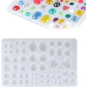 Silicone Beads Mold, Making Jewelry Casting Mould Necklace Bracelet Resin Pendant Drop Craft Tool with 29 Types Round Square,Oval, Heart Shape for Candle Jewelry Craft Making DIY