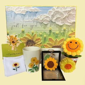 Sunflower Gifts Sending Sunshine,Get Well Soon Gifts Basket Inspirational Gift for Women,Mother's Day Gift, Unique Gifts for Thinking of You,Unique Birthday Gifts Box for Women