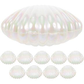 Gadpiparty 10Pcs Sea Shells Candy Boxes Sea Shell Shape Jewelry Display Box Chocolate Box Party Treat Boxes for Wedding Birthday Party Favors, Sky-blue