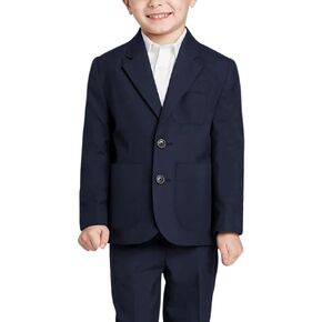 Boys Patch Pockets School Blazer Casual Two Button Suit Jacket Kids Sport Coats