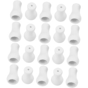 20pcs Shutter Knob White Wood Pendant White Curtains Roman Window Shades Window Blind Wood Cord Blinder Cord End White Wood Cord Tassel Wooden Crafts Plastic Blinds Rope Pendant
