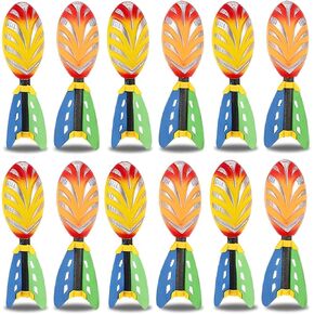 12 Pack Flying Foam Foam Missile Footballs with Tails, Sports Aero Pocket Flyers Toys for Kids Outdoor Backyard Activities, Games, Party Favors (9 Inches)