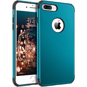 BENTOBEN iPhone 8 Plus Case, iPhone 7 Plus Case, 2 in 1 Slim Hybrid Shockproof Hard PC Bumper Rugged Drop Protective Phone Case Cover for iPhone 8 Plus / 7 Plus 5.5 inch, Purple/Green
