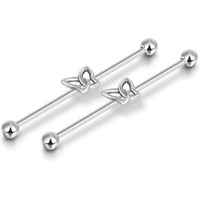 Butterfly Industrial Piercing Jewelry Gold G23 Titanium 14G 38mm Industrial Barbell Earrings Bar Piercing Jewelry