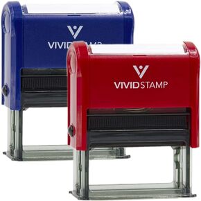 Approved/Rejected by Date Self Inking Rubber Stamp - 2 Pack (Blue Ink/Red Ink) Medium