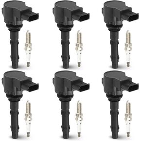 6PCS Ignition Coil Pack with 6PCS Iridium Spark Plug Compatible with Dodge Sprinter 2500 3500 Mercedes-Benz C230 C280 C300 C350 CL550 CLK350 ML550 2.5L 3.0L 3.5L 4.6L 5.5L, Replace for UF535