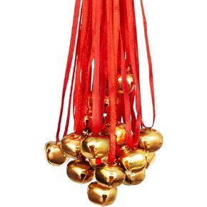 Jingle Bell Necklaces - 48 Pc - Bulk Christmas Necklaces - Gold Bell Necklaces - Funny Party Hats