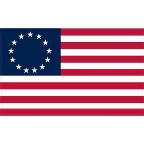 StickerTalk Betsy Ross Flag Vinyl Sticker, 5 inches by 3 inches
