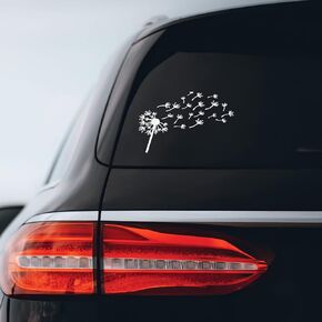 Dandelion Flying Sticker Decal Notebook Car Window Laptop 8" x 5.5" (White)