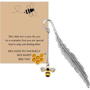 MAOFAED Little Bee Bookmark for Reader Bee Kind Bee Happy Bee You Bee Lover Gift Bookish Book Lover Gift (Little bee Bookmark)